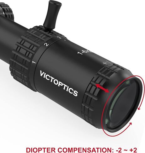 VICTOPTICS 1-6x24 ألياف 30 مم أنبوب المستوى البؤري الثاني Riflescope 6 مستويات مضيئة MIL شبكاني LPVO نطاق بندقية صفر إعادة ضبط قفل البرج مع حلقات نطاق ويفر للصيد والرماية المدمجة in Kuwait