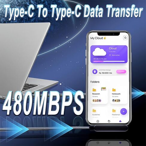 كابل شحن سريع مجدول 240 وات مع حامل هاتف غير مرئي قابل للطي، كابل من النوع C إلى النوع C بطول 4.92 قدم، سلك شاحن متعدد الوظائف بزاوية يمنى 90 درجة، أسود in Saudi Arabia