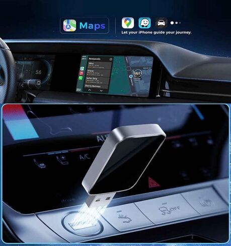 محول Carplay اللاسلكي لسيارة Honda Odyssey 2018-2023 2024 2025، محول لاسلكي للتوصيل والتشغيل، ملحقات CarPlay 2 في 1، إعادة الاتصال التلقائي in Kuwait