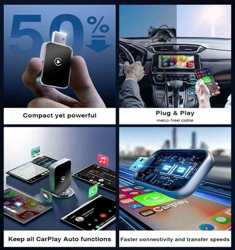 محول Carplay اللاسلكي لسيارة Honda Odyssey 2018-2023 2024 2025، محول لاسلكي للتوصيل والتشغيل، ملحقات CarPlay 2 في 1، إعادة الاتصال التلقائي in Kuwait