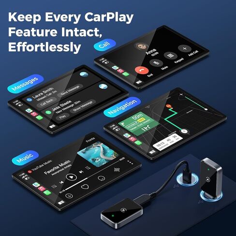 محول Carplay اللاسلكي لسيارة Honda Odyssey 2018-2023 2024 2025، محول لاسلكي للتوصيل والتشغيل، ملحقات CarPlay 2 في 1، إعادة الاتصال التلقائي in Kuwait
