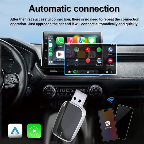 محول Android Auto اللاسلكي لسيارة Ford Bronco/Bronco Sport 2021-2025، التوصيل والتشغيل 2 في 1 يحول السلكي إلى لاسلكي لمحولات الإدخال المساعدة Android، Android 11+ in Kuwait