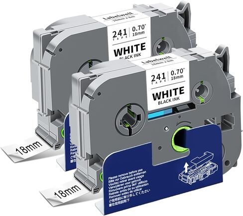 Labelwell 3-Pack TZe-241 Compatible for Brother TZe 18mm 0.7 Inch Laminated White TZe-241 TZ241 TZe241 Label Maker Tape Refills for Brother Ptouch PT-D410 PT-D400 PT-D600 PT-D610BT PTD460BT in Kuwait