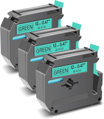 GREENCYCLE متوافق مع Brother M431 M-K431 MK431 M-431 MK431s شريط ملصقات غير مصفح 0.47 بوصة 1/2 بوصة × 26.2 قدم (12 مم × 8 م) لـ PT-45M PT-90 PT-70BM PT-70 PT-M95 PT65 PT-85 (أسود على أحمر، 3 عبوات) in Saudi Arabia
