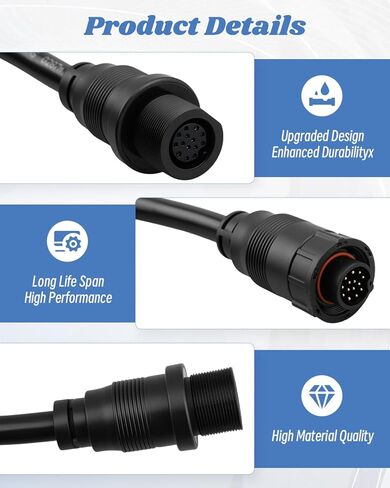 720106-1 EC M3 14W10 Transducer Extension Cable Fit for Humminbird XPLORE/APEX/SOLIX Series, Fit for Built-in MEGA Imaging On Select Minn Kota Trolling Motors in Saudi Arabia