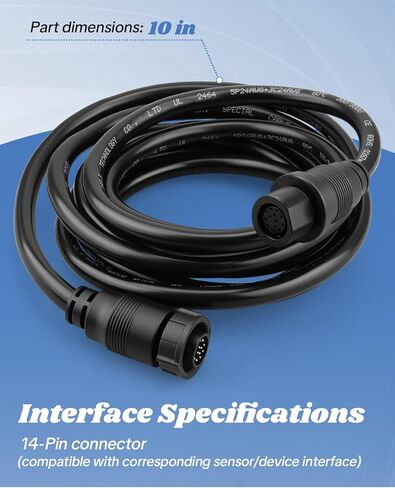 720106-1 EC M3 14W10 Transducer Extension Cable Fit for Humminbird XPLORE/APEX/SOLIX Series, Fit for Built-in MEGA Imaging On Select Minn Kota Trolling Motors in Saudi Arabia