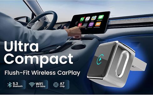 Ultra Compact Multi-User AUTO-Connect Wireless CarPlay Adapter 2026 for iPhone – Fast & Stable 5GHz Dual Band WiFi, Converts Wired to Wireless, USB-A/USB-C, for Cars 2016+, iOS 10+ in Saudi Arabia