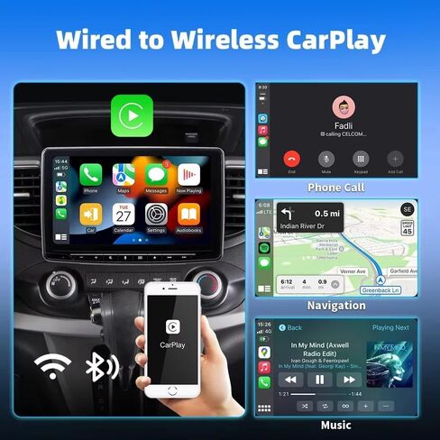 Ultra Compact Multi-User AUTO-Connect Wireless CarPlay Adapter 2026 for iPhone – Fast & Stable 5GHz Dual Band WiFi, Converts Wired to Wireless, USB-A/USB-C, for Cars 2016+, iOS 10+ in Saudi Arabia