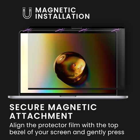 kwmobile Laptop Privacy Screen for Apple MacBook Pro 16" (2019) A2141 - Magnetic Computer Privacy Screen Shield - Laptop Monitor Protector - Anti Glare Blue Light Blocking in Saudi Arabia