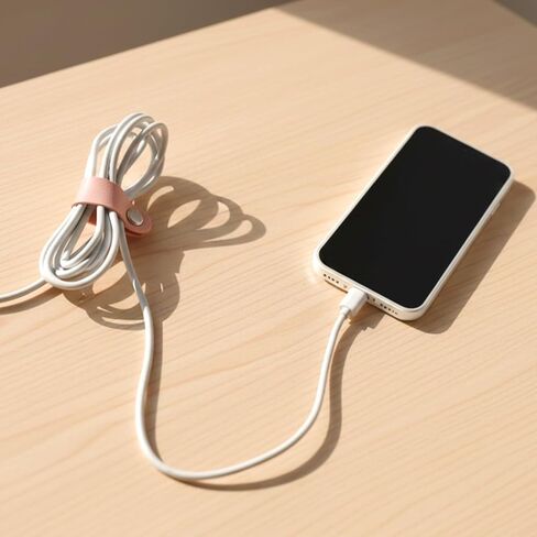 6 Pcs Leather Cord Organizer, Multipurpose Cable Organizer Reusable PU Cable Straps Clips Portable Cord Winder Keepers for Wire Ties Charging Cords Power Cords in Saudi Arabia