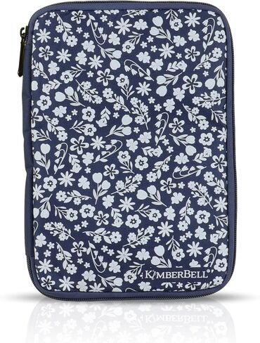 حقيبة USB Kimberbell Navy Floral - تحمل ما يصل إلى 32 محرك أقراص فلاش - حقيبة تخزين مبطنة بسحاب لمحركات أقراص USB (10 × 7 × 0.75) in Saudi Arabia