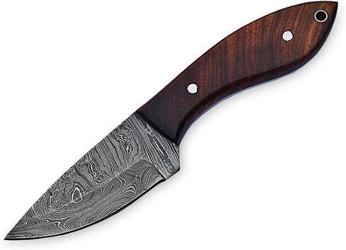 8inch Custom Handmade Damascus blade knife/Fixed blade knife with sheath/Fixed Blade Knives/Skinning Knives/Hunting Knives/EDC Knives (Brown) in Kuwait