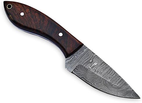 8inch Custom Handmade Damascus blade knife/Fixed blade knife with sheath/Fixed Blade Knives/Skinning Knives/Hunting Knives/EDC Knives (Brown) in Kuwait