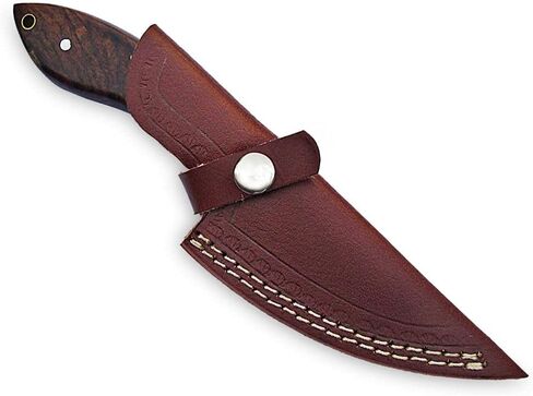 8inch Custom Handmade Damascus blade knife/Fixed blade knife with sheath/Fixed Blade Knives/Skinning Knives/Hunting Knives/EDC Knives (Brown) in Kuwait