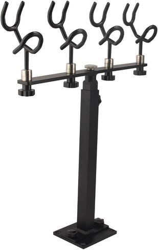 360 Degree Rotation & Adjustable Height Fishing Rod Holder with 4 Head, Marine Fishing Pole Rack with Mounting Plate, Multi-Functional Aluminum Fishing Rod Support for Wide Occasions in Saudi Arabia