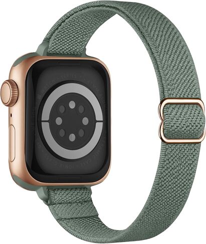 حزام رفيع قابل للتمدد متوافق مع أساور ساعة Apple 41 مم 40 مم 38 مم 42 مم 44 مم 45 مم 46 مم 49 مم للنساء والرجال، حزام رياضي رفيع من النايلون المرن لسلسلة iWatch 11 10 9 8 7 6 5 4 3/SE/Ultra 3 2 1 in Kuwait