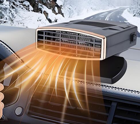 Portable Car Heaters for Vehicle,360° Rotatable 200W Fast Heating Car Defroster Windshield Heater 12V Car Heater that Plugs into Cigartte Lighter,2-in-1 Heating/Cooling Function in Kuwait
