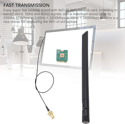 بطاقة لاسلكية WiFi 6E، محول شبكة 4200 ميجابت في الثانية 2.4 جيجا هرتز 5 جيجا هرتز 6 جيجا هرتز مع BT 5.2، للكمبيوتر المكتبي المحمول 10 11 in Saudi Arabia