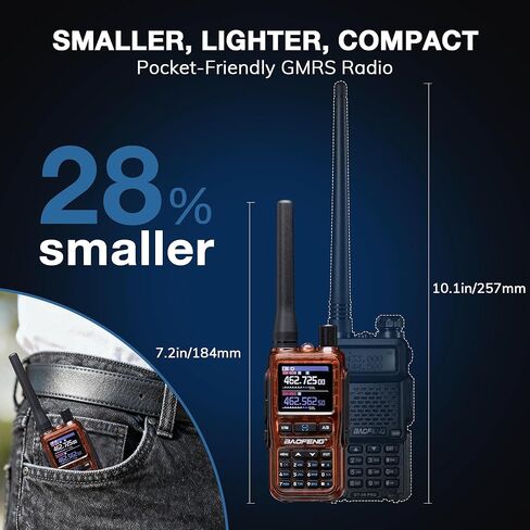 [متوافق مع Chirp] راديو Baofeng UV-5G Mini GMRS المحمول مع برمجة تطبيق BT، جهاز اتصال لاسلكي طويل المدى GMRS مكرر قادر، مع جهاز استقبال 8 نطاقات، 999 قناة، للطرق الوعرة، عبوتان، كهرماني in Saudi Arabia