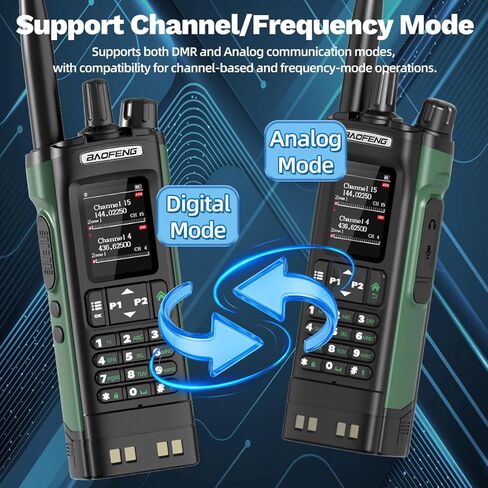 BAOFENG DM32 DMR Radio Handheld Ham Radio 10W Rechargeable Walkie Talkies for Adults (4PCS Batteries) DM-32UV Portable NOAA Weather with GPS,Copy Frequency,USB-C Charging for Survival Gear, 2 Pack in Saudi Arabia