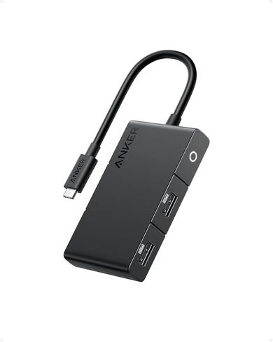 محول Anker USB C Hub 332 (5 في 1، 4K HDMI) - قم بتوسيع الكمبيوتر المحمول USB-C مع HDMI 4K، ومنفذين USB-A 3.0، وقارئات بطاقات SD/TF، ​​وقاعدة مدمجة متوافقة مع أجهزة MacBook، وDell، وHP، وLenovo والمزيد - أسود in Kuwait