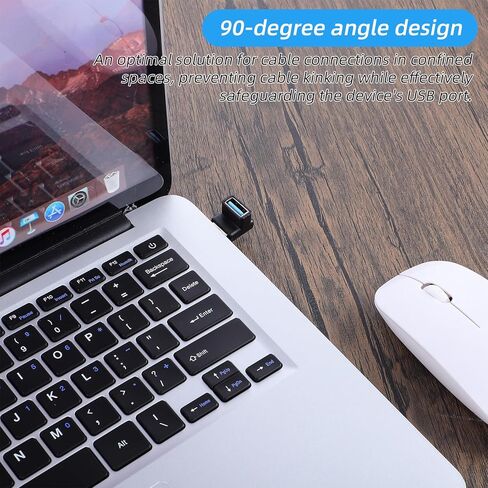 محول USB 3.2 90 درجة، قطعتان، زاوية قائمة USB من النوع A ذكر إلى أنثى موصل موسع لشاحن لوحة مفاتيح الكمبيوتر المحمول والماوس in Kuwait