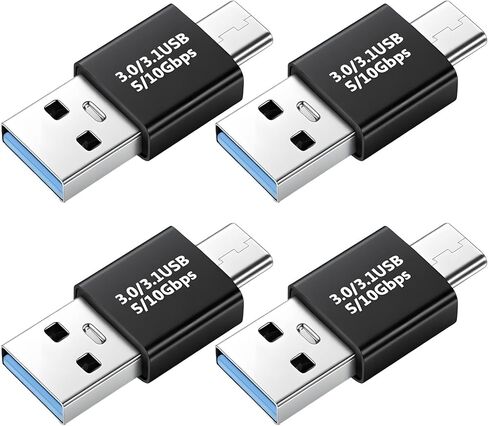 4 PCS USB-C 3.0/3.1 Male to Males Adapter, USB C/Type C Males to USB Male Converter for Computers Notebook Mobile Phones Connector Connection or Data Cable Extension in Saudi Arabia