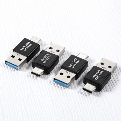 4 PCS USB-C 3.0/3.1 Male to Males Adapter, USB C/Type C Males to USB Male Converter for Computers Notebook Mobile Phones Connector Connection or Data Cable Extension in Saudi Arabia