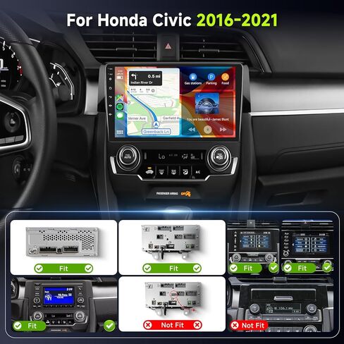 8Core 4GB+64GB for Honda Civic 2016-2020 Car Radio Stereo with Wireless Carplay,5.0 Bluetooth,DSP 46EQ,Android Auto,9inch IPS Touch Screen,Android 15,AHD Backup Camera,59UIs,GPS,FM/RDS in Kuwait