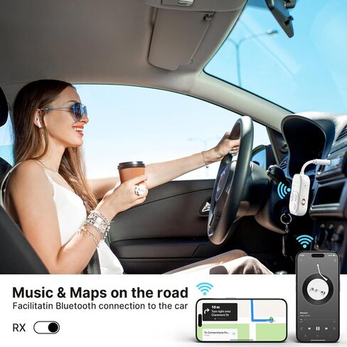 Bluetooth Transmitter Receiver, 3.5mm Auxiliary Jack Bluetooth Adapter with Qualcomm aptX Adaptive, Ideal for Airplanes, Gyms, Cars, and TVs, Supports 2 AirPods/Headphones in Saudi Arabia