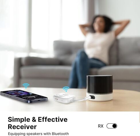 Bluetooth Transmitter Receiver, 3.5mm Auxiliary Jack Bluetooth Adapter with Qualcomm aptX Adaptive, Ideal for Airplanes, Gyms, Cars, and TVs, Supports 2 AirPods/Headphones in Saudi Arabia