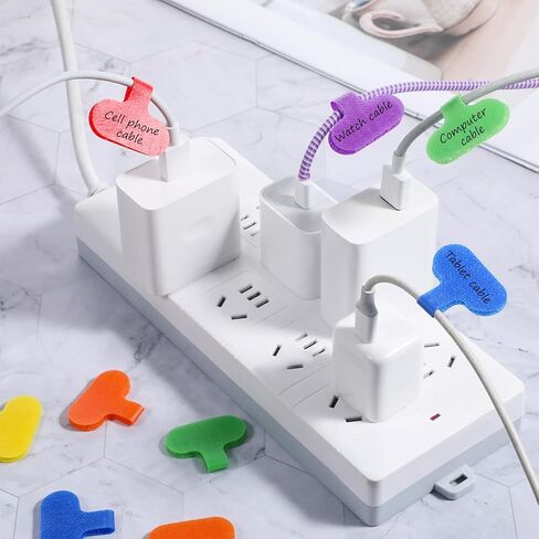 32 PCS Self-Adhesive Cable Labels, Multi Color Durable Write On Cord Label Wire Labels Computers Cable Management and Identification Waterproof Self-Adhesive Nylon Cables Label(8 Colors) in Saudi Arabia