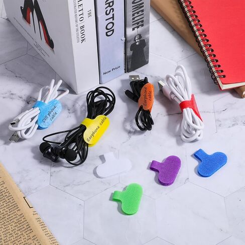 32 PCS Self-Adhesive Cable Labels, Multi Color Durable Write On Cord Label Wire Labels Computers Cable Management and Identification Waterproof Self-Adhesive Nylon Cables Label(8 Colors) in Saudi Arabia