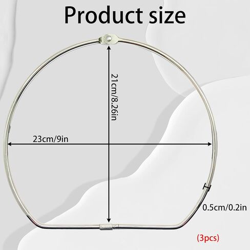 حلقة مفاتيح كبيرة مقاس 8 بوصة شديدة التحمل مع موصل قفل ملولب - حلقة سلسلة مفاتيح من الفولاذ المقاوم للصدأ للأدوات وبطاقات الأمتعة وتنظيم المعدات والاستخدام الخارجي (3 عبوات) in Kuwait