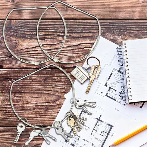 حلقة مفاتيح كبيرة مقاس 8 بوصة شديدة التحمل مع موصل قفل ملولب - حلقة سلسلة مفاتيح من الفولاذ المقاوم للصدأ للأدوات وبطاقات الأمتعة وتنظيم المعدات والاستخدام الخارجي (3 عبوات) in Kuwait