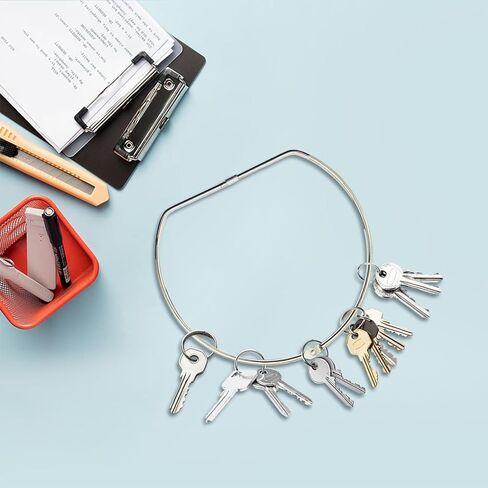 حلقة مفاتيح كبيرة مقاس 8 بوصة شديدة التحمل مع موصل قفل ملولب - حلقة سلسلة مفاتيح من الفولاذ المقاوم للصدأ للأدوات وبطاقات الأمتعة وتنظيم المعدات والاستخدام الخارجي (3 عبوات) in Kuwait