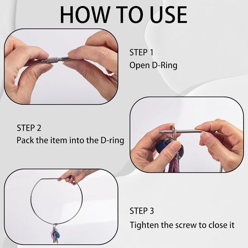 حلقة مفاتيح كبيرة مقاس 8 بوصة شديدة التحمل مع موصل قفل ملولب - حلقة سلسلة مفاتيح من الفولاذ المقاوم للصدأ للأدوات وبطاقات الأمتعة وتنظيم المعدات والاستخدام الخارجي (3 عبوات) in Kuwait