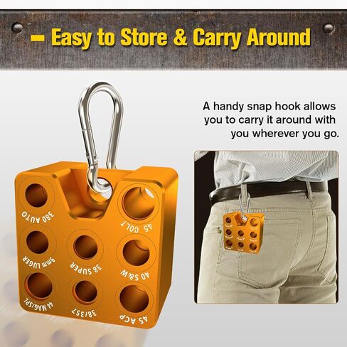 Ammo Checkers, Ammo Checker Cartridge Gauge, Accurate Size Ammo Checker Cartridge Gauge for Reloading, Ammunition Ammo Checkers with Snap Hook in Saudi Arabia