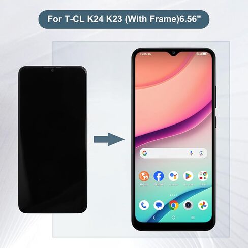 شاشة LCD رقمية متوافقة مع TCL K24 K23 T434D T434W (مع إطار) شاشة LCD مقاس 6.56 بوصة تعمل باللمس مع أدوات in Kuwait