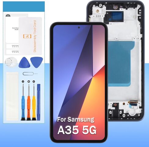 (OLED) قطعة بديلة للشاشة لهاتف Samsung Galaxy A35 5G SM-A356 SM-A356U A356U1 A356B A356E 6.6 بوصة شاشة LCD تعمل باللمس مع إطار أسود (إصدار الولايات المتحدة) in Saudi Arabia