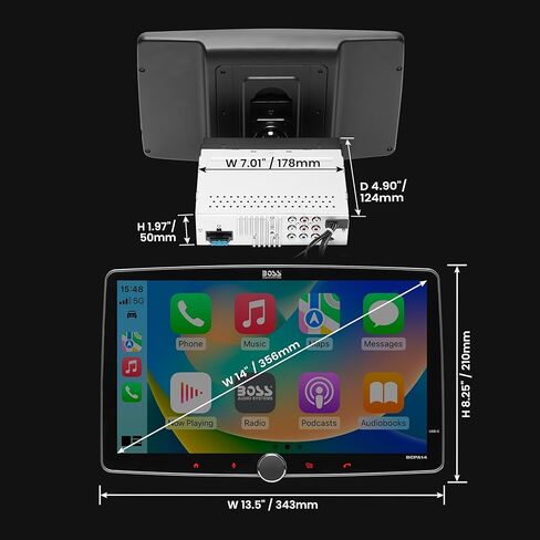BOSS Audio Systems 14 Inch Single Din Car Stereo with Apple CarPlay, Android Auto + Backup Camera in Saudi Arabia