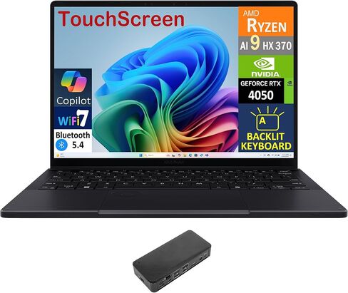 ASUS ProArt PX13 AI Gaming 2-in-1 Laptop 13.3" Touchscreen AMOLED 2.8K Display (AMD Ryzen AI 9 HX 370, 32GB LPDDR5X, 2TB M.2 PCIe SSD, Backlit KB, WiFi 7, Webcam, Win 11 Home) w/USB-C Dock in Kuwait
