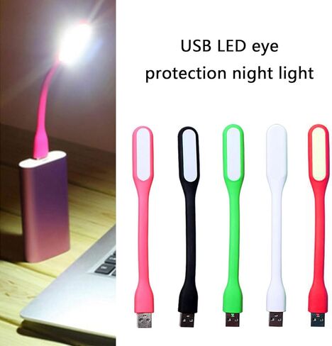 المحمولة USB معقوفة LED مصباح القراءة ليلة صغيرة ضوء القراءة مصباح لبنوك الطاقة استخدام 360 درجة دوران سطح المكتب USB ضوء in Kuwait