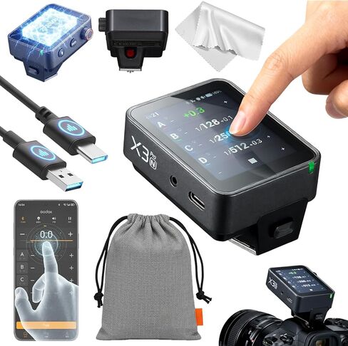 GODOX X3 PRO N X3PRO TTL Wireless Flash Trigger for Nikon with Bluetooth Integration & APP Control Touch Screen 2.4GHz Wireless X System Pro Shooting Modes Shutter Control Fast Charging in Saudi Arabia