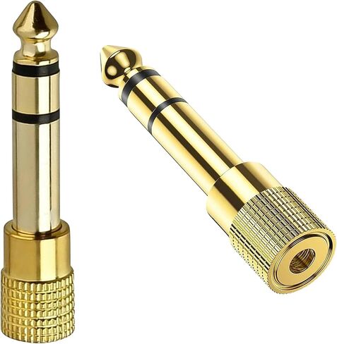 MASTERLINK 1/8 بوصة (1/4 بوصة) ذكر إلى 3.5 مم (1/8 بوصة) محول مقبس صوت ستيريو أنثى لكابل Aux، مضخم الجيتار، سماعة الرأس، عبوتان in Saudi Arabia