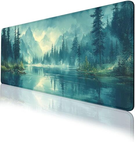 Skeleton Knight Mouse Pad, Black Horse Red Giant Sword Mousepad Extended Large Laptop Keyboard Non-Slip Rubber Base with Stitched Edges for Home 31.5 x 11.8 inch in Kuwait