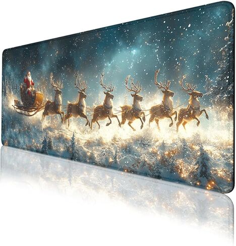 Skeleton Knight Mouse Pad, Black Horse Red Giant Sword Mousepad Extended Large Laptop Keyboard Non-Slip Rubber Base with Stitched Edges for Home 31.5 x 11.8 inch in Kuwait