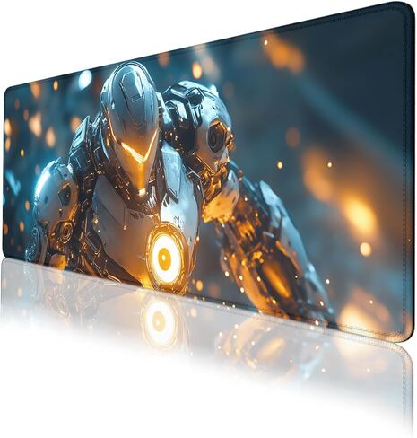 Skeleton Knight Mouse Pad, Black Horse Red Giant Sword Mousepad Extended Large Laptop Keyboard Non-Slip Rubber Base with Stitched Edges for Home 31.5 x 11.8 inch in Kuwait