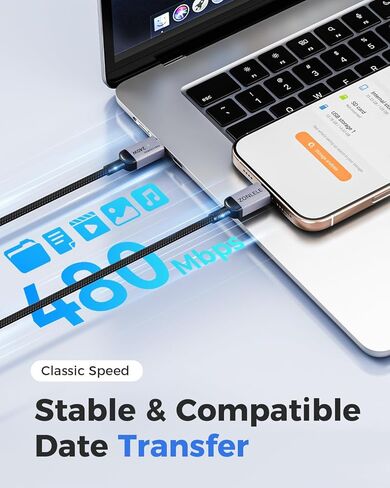 كابل USB C إلى USB C للشحن السريع بقدرة 240 واط، سلك شاحن هاتف من النوع C بطول 6.6 قدم، USB-C مضفر لهاتف iPhone 17 16 15 Pro Max وSamsung S25 S24 وأجهزة الكمبيوتر المحمولة وMacBook وiPad Air وSwitch in Kuwait