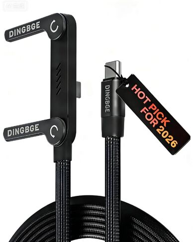 240W Stand Data Cable Invisible Holder Charger USB C to USB C Fast Charging Flat Phone Charger with Stand 4 in 1 90 Degree Right Angle Sideways Foldable Liquid Silicone Long Cord (1PC) in Saudi Arabia